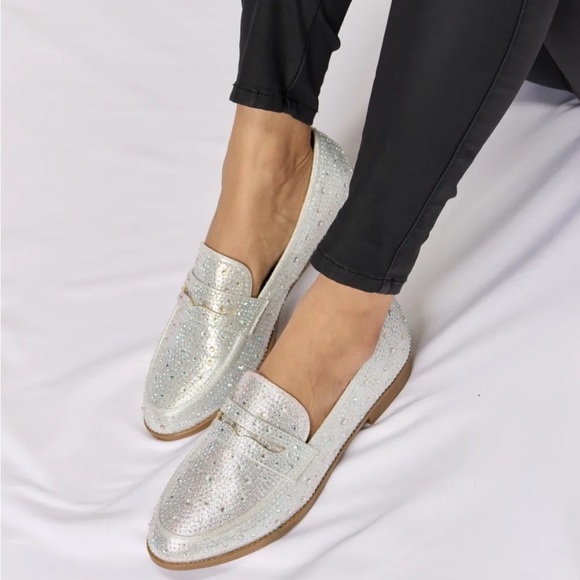 Sparkly Flat Loafers Shoes - Picture 5 of 6
